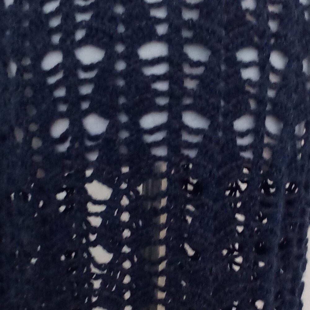 Hand Crafted Crochet Cover-up vest, size large, navy - Picture 6 of 6